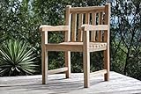 SAM Teak-Holz Gartenstuhl, Sessel mit Armlehnen, aus Massivholz, Balkon, Terrasse oder Garten,...