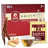 SAMSIDAE Koreanischer Panax roter Ginseng mit Ingwertee – Box mit 50 Beuteln – unterstützt...