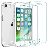 Whioltl Hülle für iPhone 6 und iPhone 6S mit 3 Stück Schutzfolie, 4 in 1 Durchsichtige Kratzfest...