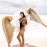 BIYLL Angel Wings Schwimmen Ring, Giant Schwimmring Riesigen Aufblasbaren Goldener Engel Flügel...