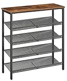HOOBRO Schuhregal, 5-stöckiges Schuhablage, Schuhschrank, verstellbares Metallgitterregal,...