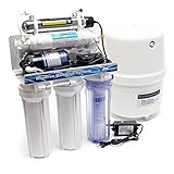 Naturewater 6 Stufen Umkehrosmose 180 L/Tag, RO Omsoseanlage mit UV Klärer und Druckerhöhungspumpe...