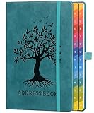 Adressbuch mit farbenfrohen alphabetischen Registerkarten (21,3 x 14,8 cm) - Hardcover-Telefon- und...