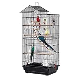 UISEBRT Vogelkäfig mit Käfigspielzeug - Großer Vogelhaus Vogelvoliere Metall Vogelbauer Käfig...