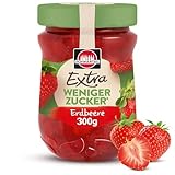 Schwartau Extra Weniger Zucker Erdbeere, zuckerreduzierter Fruchtaufstrich, 300g