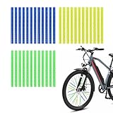 KEQAR Bunte Fahrrad Speichenreflektoren Set, 36 Reflektoren, 360° Rundum Sichtbarkeit, Einfache...