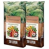 Green Home Universalerde 36L - für Zimmerpflanzen, Balkon und Garten. Strukturstabil mit Perlite...