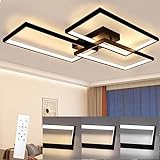 CBJKTX LED Deckenleuchte Wohnzimmer Deckenlampe Schwarz - Modern 72W 80CM Wohnzimmerlampe Dimmbar...