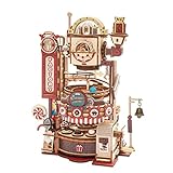 ROKR Holzbausatz 3D Holzpuzzle Kugelbahn Bausatz Murmeln für Kinder und Erwachsene, Marble...