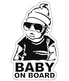 Baby on Board Aufkleber 12x7cm Auto Sticker -Finest Folia Autoaufkleber UV- Wetterfest Wasserfest...