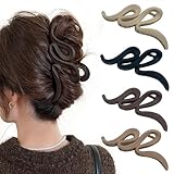 4 Stück Große Haarklammer mit Wellenform, 13cm Haarspangen für dickes Haar Rutschfestes Haar Jaw...