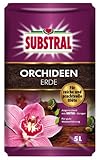 Substral Orchideenerde, 5 l, Kultursubstrat aus Pinienrinde, mit Substral Dünger, besonders salzarm...