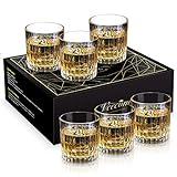 Whiskey Gläser, veecom Whiskey Gläser 6er Set, 270ml Whisky Gläser Old Fashioned Rum Gläser,...