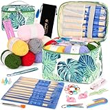 Coopay Stricken für Anfänger Set, 50 Stück Bambus Stricknadeln Set mit Wolle, Strickzubehör und...