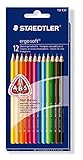 STAEDTLER Buntstifte ergo soft, erhöhte Bruchfestigkeit, dreikant, Set mit 12 brillanten Farben,...