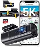 EUKI Dashcam Auto Vorne Hinten 5GHz WiFi GPS, 5K/4K 60fps+2.5K Auto Kamera mit 64G SD-Karte, 1,5'...