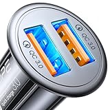 AINOPE USB Zigarettenanzünder Adapter [Dual QC3.0] 45W/6A Ladegerät für Auto Mini Metal Legierung...