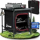 Polarheld Camping 2in1 Campingschrank & Campingtisch faltbar, klappbar - inkl. Tragetasche,...