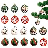 shifengzhou 16 Stück Christbaumkugel-Ornamente – Bunte Weihnachtsbaum-Hängekugeln –...