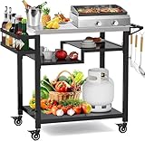 MEXMIODY Outdoor-Grilltisch, multifunktionaler Pizzaofenständer, dreifach verstellbare...