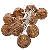 MOTHNUR LED Lichterkette Imitation Rattan Warmweiß Kreative Dekorative Lichterkette für Party...