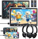 GOnavidio 10,5'' Auto DVD Player 2 Monitore mit HDMI-Eingang, 2 Kopfhörern, 2 Halterungen,...