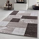 Carpetsale24 Teppich Wohnzimmer Moderne Abstrakt Kariert Design Braun - Beige - Creme 160 x 230 cm -...