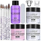 SPTHTHHPY Acryl Nagelset Acrylpulver Set 3 Farben und 40ML Acryl Liquid Professionelle...