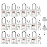 BOZZYS OSHA Lockout Tagout-Schlösser, 12 Stück, Weiß, verschiedene Lotoschloss, 2 Hauptschlüssel...