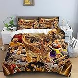 Generisch Fußball-Bettwäsche-Set, Bettbezug 135x200 cm, Kissenbezug 80x80 cm, Polyester, 2-teilig