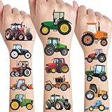 Tattoos für Kinder,10 Blätter Traktor Kindertattoos Hautfreundlich Bauernhof Auto Tattoo Aufkleber...