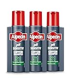 Alpecin pH Sensitiv Coffein-Shampoo S1 – 3 x 250 ml – Haarshampoo für Männer bei trockener,...