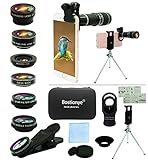 Handy Objektiv Linse Kit Lens Set 10 in 1, 20X Teleobjektiv, 0,63Weitwinkel,Makro,Fischauge, 2X...