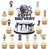 Tortendeko, Geburtstag Cake Topper, Cartoon Cupcake Topper Deko,25 Stück Sci-Fi-Kuchendekoration,...
