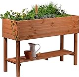 dobar® 58130FSCe Großes Hochbeet XXL mit Ablagefläche | Erhöhtes Gemüsebeet Massivholz |...