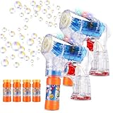 EPCHOO Seifenblasenpistole mit LED Licht und Musik, Seifenblasen Pistole Kinder Bubble Gun mit...