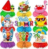9-Teilige Sommer Bienenwaben Set Hawaii Tischdekoration Aloha Hawaii Deko Hawaii Party Deko für...