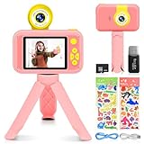 Kinderkamera für Mädchen und Jungen, Mini-Digitalkamera mit Selfie-Stick, 1080P HD-Videokamera...