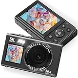 Digitalkamera 5K 80MP Kamera Fotokamera mit 2,4' LCD & 1,5' Selfie Display für Selfie, 18X Zoom,...