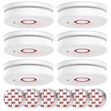 Rauchmelder, Feuermelder mit 10 Jahre Batterie, Brandmelder mit Magnethalterung und Starken 3M...