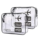 Transparent Toiletry Bag, 2 Transparent Aeroplane Bags, Cosmetic Bag for Suitcase, Toiletry Bag for...
