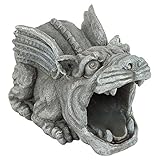 Design Toscano Roland der Gargoyle Dachrinnenwächter Regenrohrverlängerung Statue, Polyresin,...