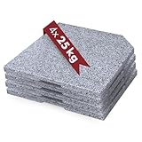 Doppler 4X Granitplatte 25kg I Beschwerplatte 50x50x4cm für Sonnenschirme mit max. 300cm...