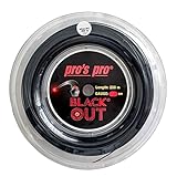 Pro's Pro BlackOut Tennissaite, 1,28 mm, 200 m Rolle, Schwarz