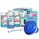 BAYZID® Pool Starterset 7-teilig - Wasserpflege durch Pool Chlor Granulat, PH Minus, Multitabs,...