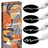 colozoo 4 Metallic Stifte Set 0.8mm Gel Pens | Gelstifte Metallic Set - Scrapbook Stifte für...