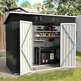 UDPATIO Metall Gartenhaus mit 5 m³ - 246 x 121 x 181 cm für den Außenbereich, Geräteschuppen,...