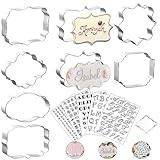 Fondant Ausstecher Buchstaben Set, 8 Stk Ausstechformen 5 Stk Fondant Stempel Buchstaben...