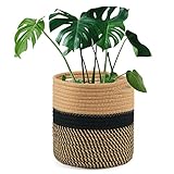 Tenn Well 20 cm Indoor-Topf für Pflanzen mit Einsatz, Baumwolle gewebter Aufbewahrungskorb große...