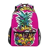 WowPrint Lustiger Ananas-Rucksack, Büchertasche, Schulrucksack, Wandern, Reisen, Tagesrucksack,...